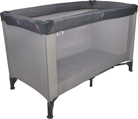 Ding Campingbedje - Grijs - 120x60 cm - Reisbedje inclusief bodemmatrasje