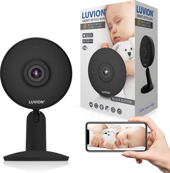LUVION® Smart Optics Mini HD Wifi Baby Camera - Smartbaby - Black Edition - Babyfoon camera met app voor Smartphone en Tablet