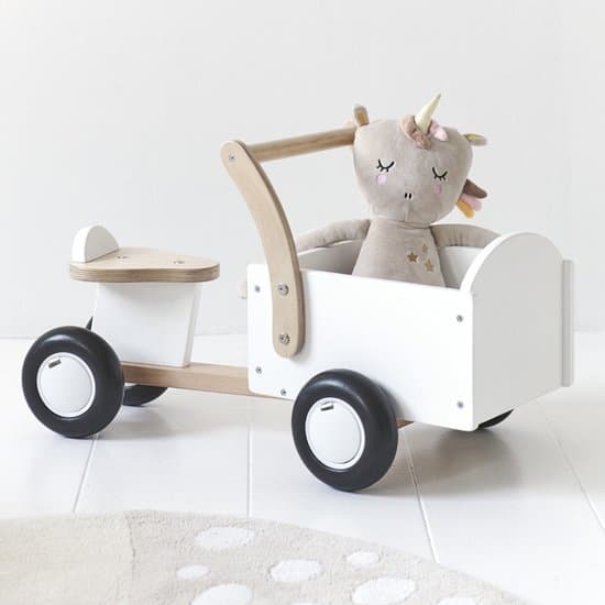 Petite Amélie ® Loopfiets - Loopbakfiets - Kinderfiets - Houten - Vanaf 1 jaar - Stimuleert motoriek & balans - Wit