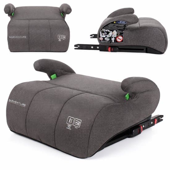 X Adventure Zitverhoger Isofix Turbo Booster i-Size Vanaf 125 tot 150 cm - Grijs