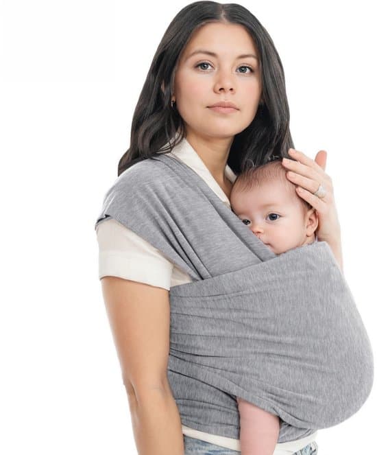 Kraftverdia Baby Draagdoek – Ergonomische Geweven Draagzak Baby Wrap – Multi-Bind Draagdoek voor Newborn tot 36 Maanden – Comfortabele Baby Carrier – Grijs