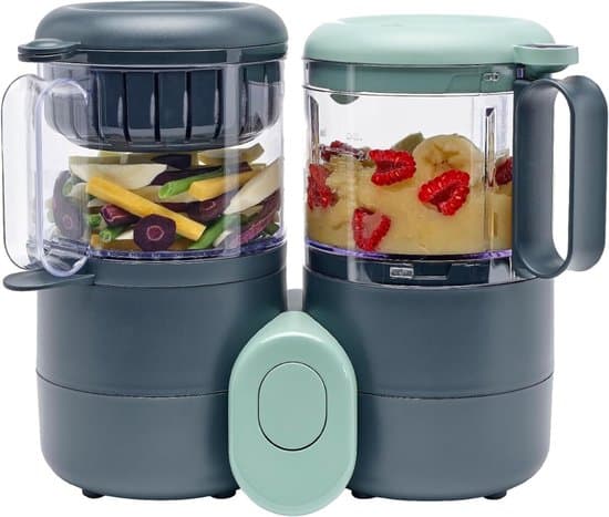 DYNA®Stoomkoker baby - Baby Stomer en Blender - 4-in-1 Multifunctionele Baby Cooker - Grijs- 35cm x 19cm x 30cm