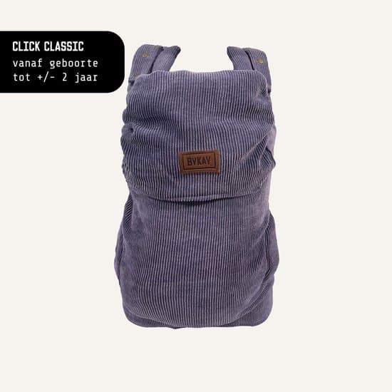 ByKay Draagzak Click Carrier Classic - Ergonomische Draagzak Baby vanaf Geboorte tot 2 Jaar / Tot 18 KG - Comfortabel & Snel met Click & Go - voor Buik, Heup en Rug - Rib Purple