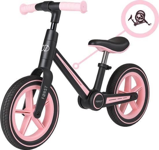 Først Loopfiets 2 Jaar - Balance Bike - Loop Fiets - Speelgoed Vanaf 2 Jaar - Jongens & Meisjes - Opvouwbaar - Roze