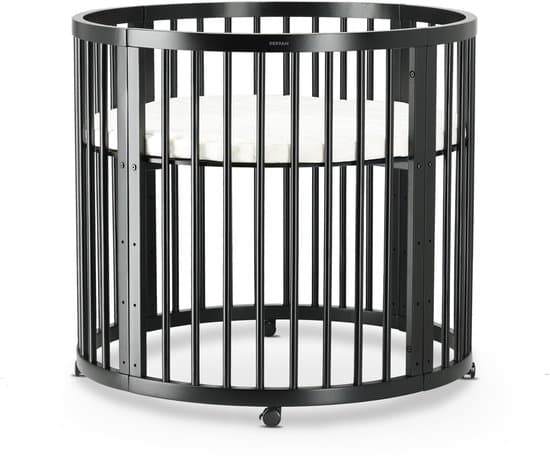 Deryan Willow Box - Ronde houten speelbox - Baby Box - Playpen - Inclusief matras - Zwart