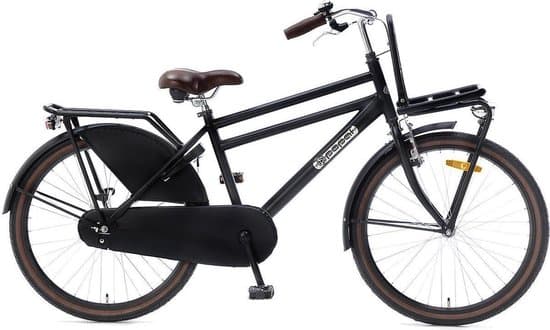 Popal Daily Dutch Basic - Jongensfiets 24 inch - Transportfiets - Mat Zwart - Jongensfiets voor 8 tot 10 jaar