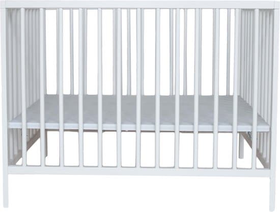 Prénatal Babybox Elja– In 3 Hoogtes Verstelbare Kinderbox – Stevige Baby Box – Ronde Spijlen - 100 x 75 cm – Wit