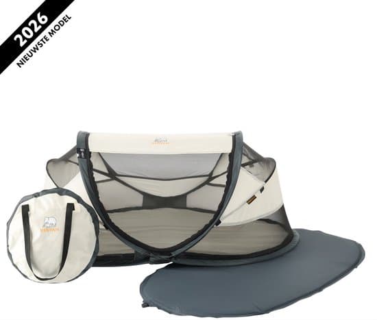 Deryan Baby Luxe Campingbedje – Inclusief zelfopblaasbare matras - Cream
