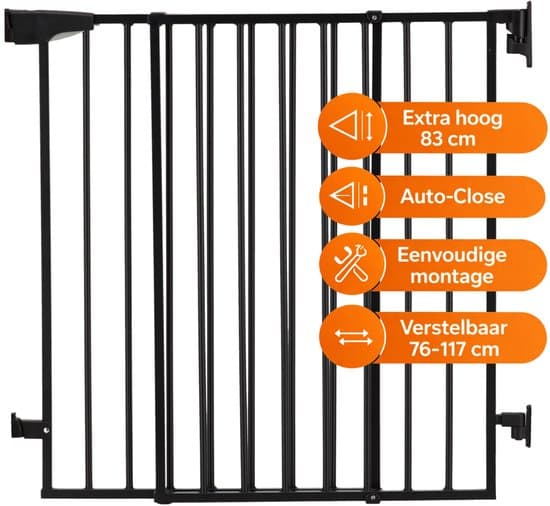 Qute Q-Guard Traphekje - Zwart - 76–117cm