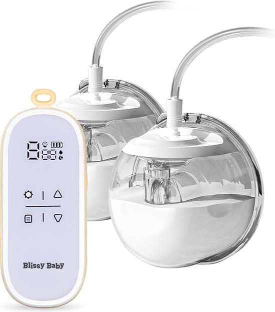 Blissy Baby Pro Handsfree dubbele elektrische Borstkolf - elektrische borstkolf - Draadloze Borstkolf - Borstkolf - Transparant/Geel - BPA Vrij - Pro Blissy Baby Borstkolf