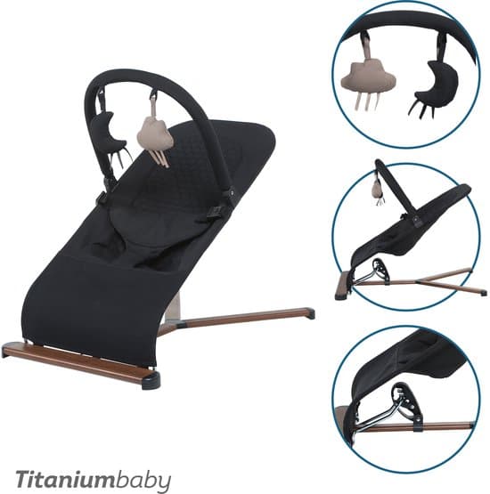 Titaniumbaby Wipstoel SOLID Suzy Lush Black inclusief speelboog