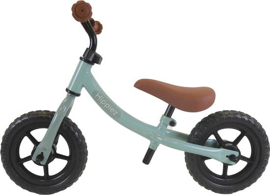 Hippiez Metalen Loopfiets Worker Ocean Green vanaf 2 jaar - Groene Blauwe Loop Fiets - Verstelbaar Zadel en Stuur - Voor Jongens en Meisjes - Compact en Veilig - Lage Instap