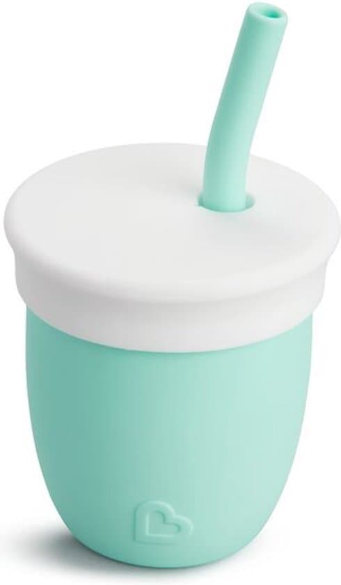 Munchkin C'est Silicone Oefenbeker voor Baby's - Open Rietjesbeker - Vanaf 4 maanden - 118ml - Mintgroen