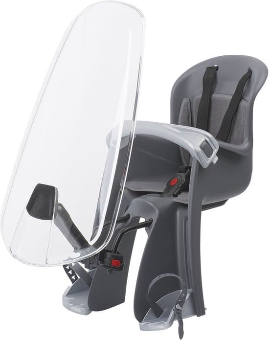 Polisport Bilby Fietsstoeltje Voor - windscherm - 9 tot 15 kg - zwart