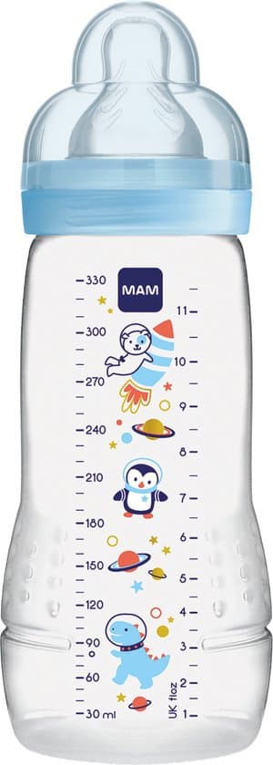 MAM - Easy Active Babyfles - 330 ML - Anti-Koliek - 4+ Maanden - Blauw