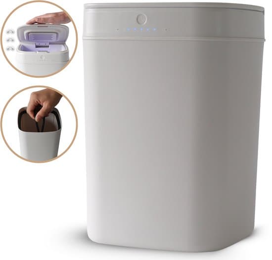 Saftiny® Luieremmer – Elegant Beige Design – Slim & Stijlvol met Sensorbediening