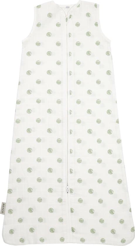 Meyco Baby Dots baby zomerslaapzak - hydrofiel - soft green - 90cm - 0.3 TOG
